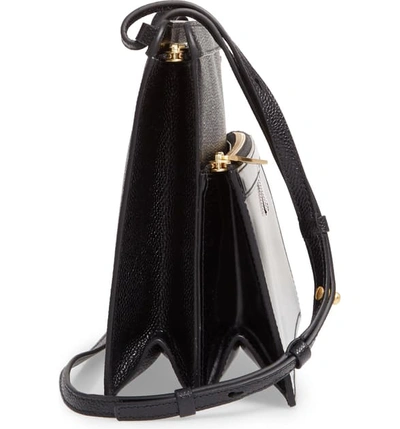 Shop Thom Browne Lady Folio Leather Shoulder Bag In Black