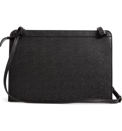 Shop Thom Browne Lady Folio Leather Shoulder Bag In Black