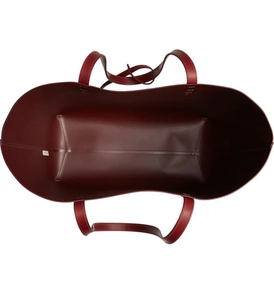 Shop Mansur Gavriel Large Leather Tote In Bordo