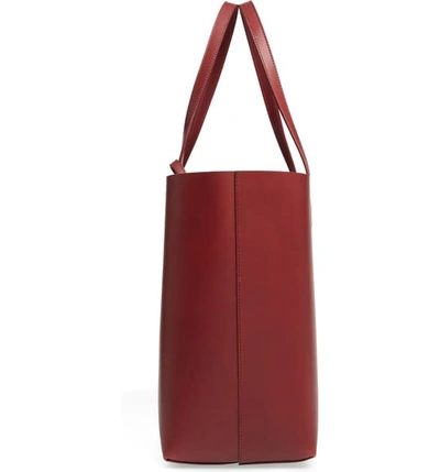 Shop Mansur Gavriel Large Leather Tote In Bordo