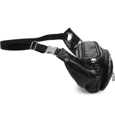 Shop Zadig & Voltaire Banane Crush Leather Belt Bag In Noir
