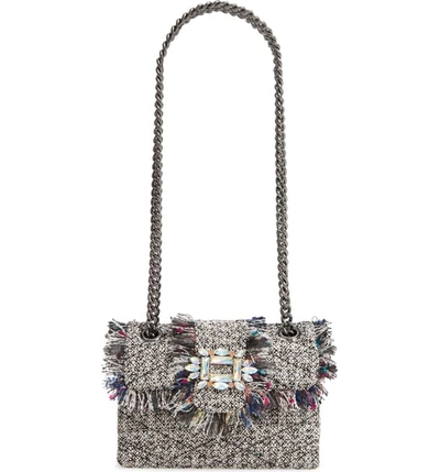 Kurt Geiger Mini Mayfair Tweed Crossbody Bag In Grey | ModeSens