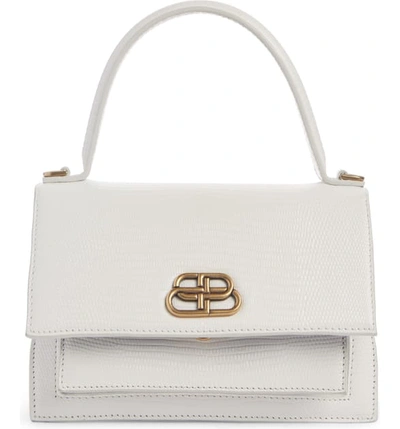 Shop Balenciaga Sharp Extra Small Leather Satchel In White