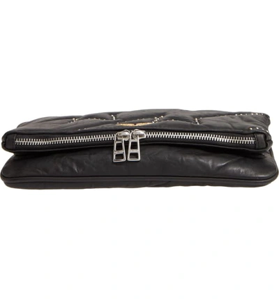 Shop Zadig & Voltaire Rocky Studded Leather Shoulder Bag In Noir