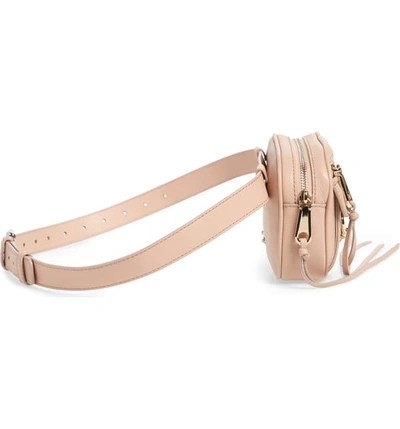 Shop Rebecca Minkoff Blythe Leather Belt Bag - Beige In Doe