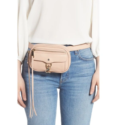 Shop Rebecca Minkoff Blythe Leather Belt Bag - Beige In Doe