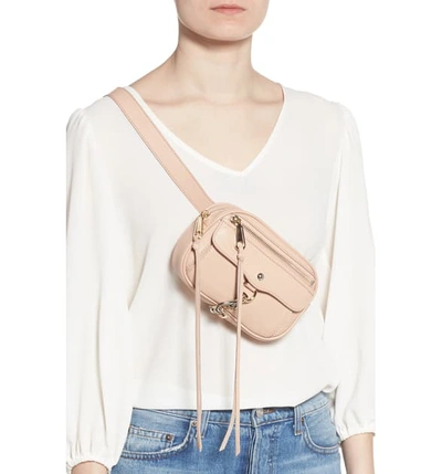 Shop Rebecca Minkoff Blythe Leather Belt Bag - Beige In Doe