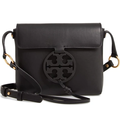 Shop Tory Burch Miller Leather Crossbody Bag In Black