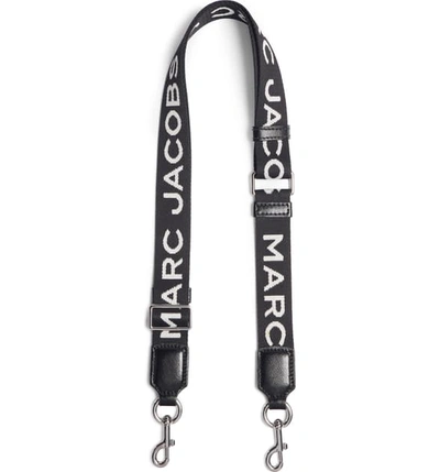 Shop Marc Jacobs Logo Woven Guitar Bag Strap - Black In Black Multi