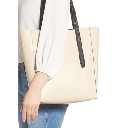 Shop Rebecca Minkoff Stella Leather Tote - Beige In Cly/ Blk