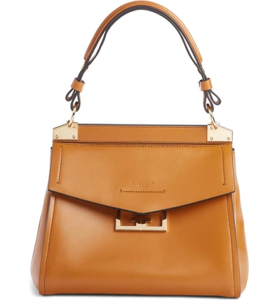 Shop Givenchy Small Mystic Leather Satchel In Desert