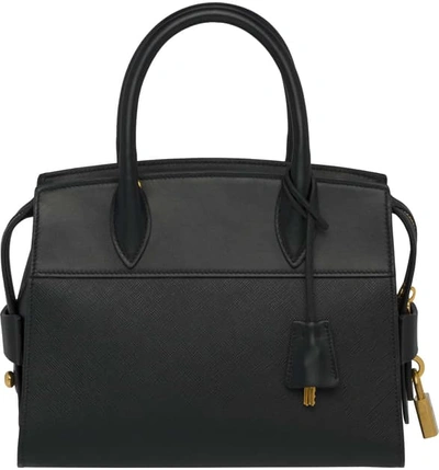 Shop Prada Small Esplanade Saffiano & City Calfskin Tote In Nero