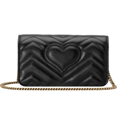 Shop Gucci Leather Shoulder Bag In Nero