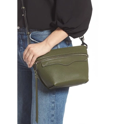 Shop Rebecca Minkoff Hayden Leather Crossbody Bag - Green In Hunter