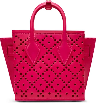 Shop Mcm Mini Milla Perforated Leather Tote - Pink In Sugar Pink