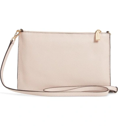 Shop Michael Michael Kors Leather Double Pouch Crossbody Bag - Pink In Soft Pink
