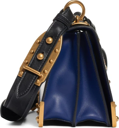 Shop Prada Cahier Crossbody Bag - Blue In Inchiostro/ Nero