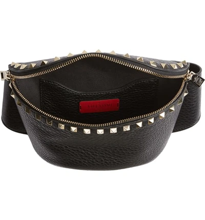 Shop Valentino Rockstud Leather Belt Bag - Black In Nero
