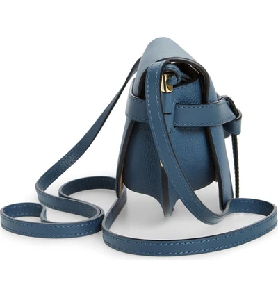 Shop Loewe Gate Mini Leather Crossbody Bag - Blue In Steel Blue
