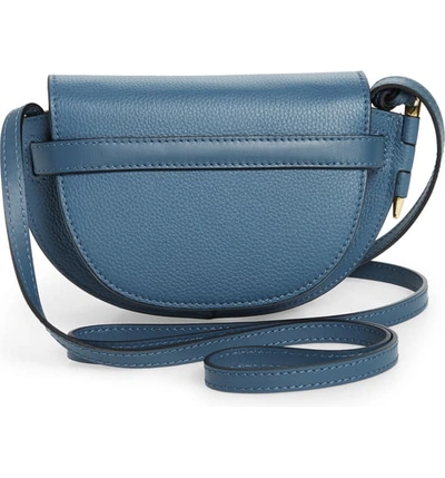 Shop Loewe Gate Mini Leather Crossbody Bag - Blue In Steel Blue