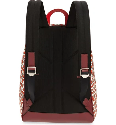 Shop Burberry Monogram Print Nylon Backpack In Vermillion