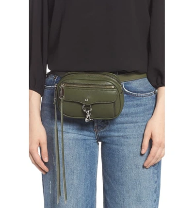 Shop Rebecca Minkoff Blythe Leather Belt Bag - Green In Hunter