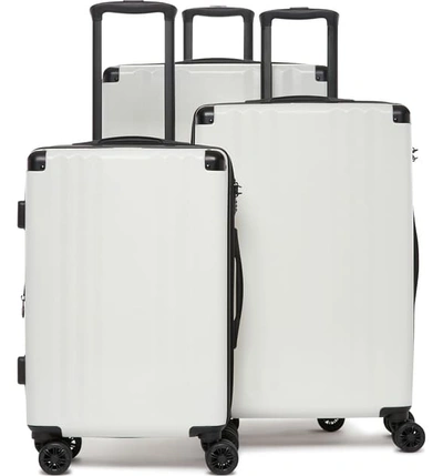 Shop Calpak Ambeur 3-piece Metallic Luggage Set In White