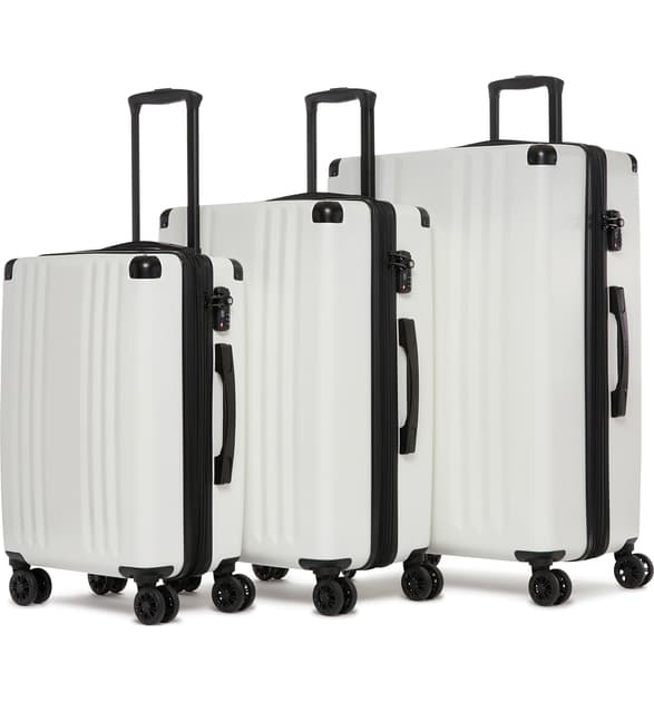 Calpak Ambeur 3-piece Metallic Luggage Set In White | ModeSens