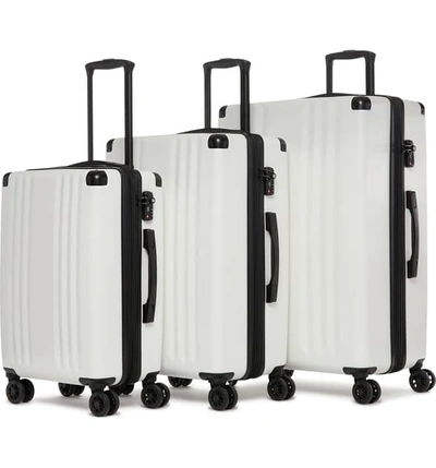 Shop Calpak Ambeur 3-piece Metallic Luggage Set In White