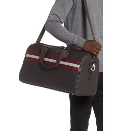 Shop Ted Baker Ceviche Faux Leather Duffle Bag In Chocolate