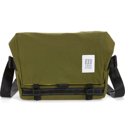 Shop Topo Designs Messenger Bag - Green In Olive