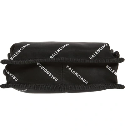 Shop Balenciaga Logo Canvas Pouch In Black/white