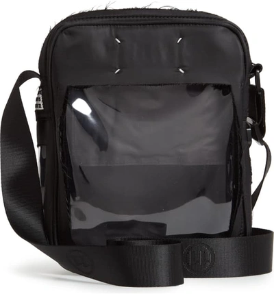 Shop Maison Margiela Clear Messenger Bag In Black
