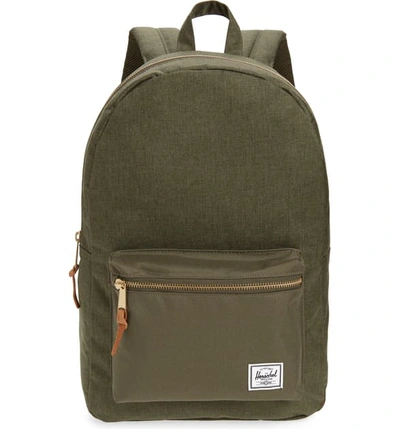 Shop Herschel Supply Co Settlement Backpack - Green In Olive Night Crosshatch