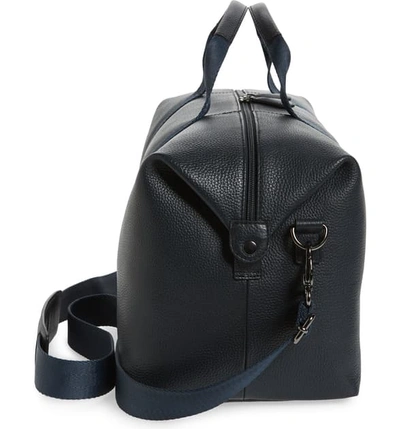 Shop Ted Baker Holding Leather Duffle Bag In Navy