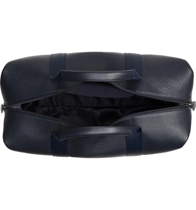 Shop Ted Baker Holding Leather Duffle Bag In Navy