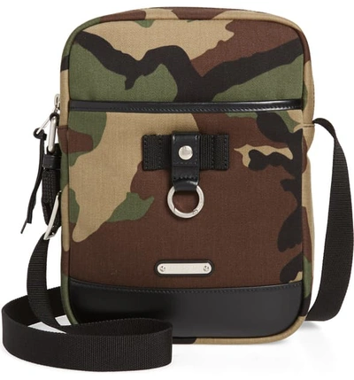 Shop Saint Laurent Camo Messenger Bag - Black