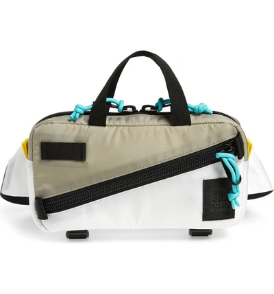 Shop Topo Designs Mini Quick Pack Belt Bag In White/ Silver