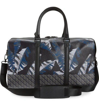 Shop Ted Baker Gelada Print Faux Leather Duffle Bag In Navy