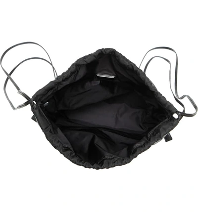 Shop Prada Technical Fabric Drawstring Backpack In Black