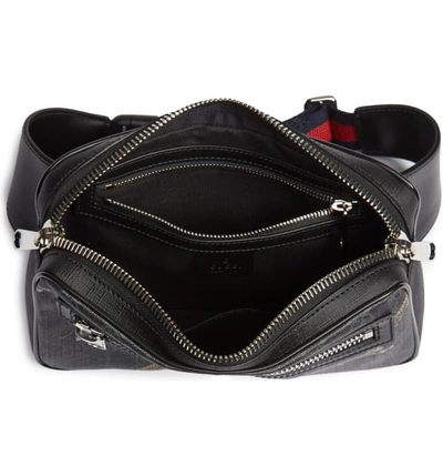 Shop Gucci Tiger Gg Canvas Belt Bag In Black/nero/brb