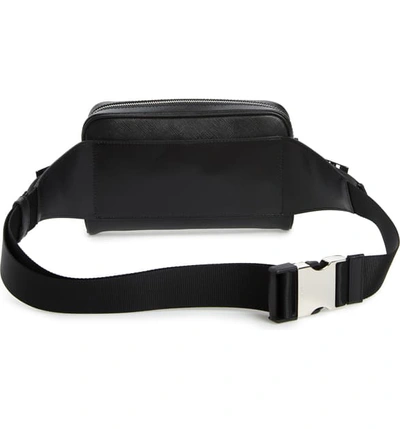 Shop Prada Saffiano Leather Belt Bag In Black