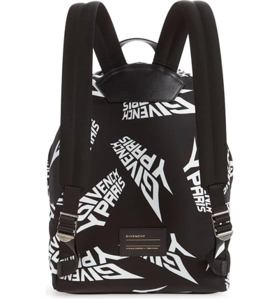 Shop Givenchy Logo Print Nylon Backpack In Black/ White