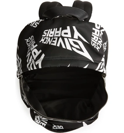 Shop Givenchy Logo Print Nylon Backpack In Black/ White