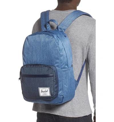 Shop Herschel Supply Co Pop Quiz Backpack - Blue In Faded Denim/ Indigo Denim
