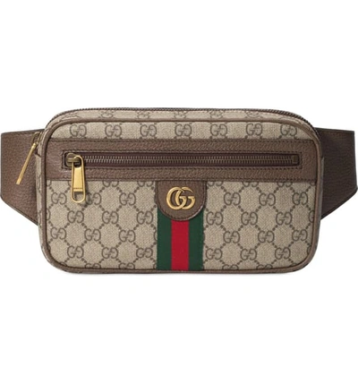 Shop Gucci Canvas Belt Bag In B.eb/n.acero/vrv