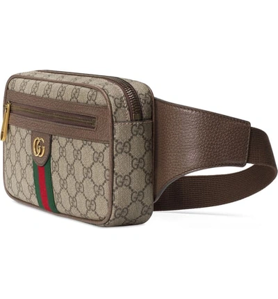 Shop Gucci Canvas Belt Bag In B.eb/n.acero/vrv