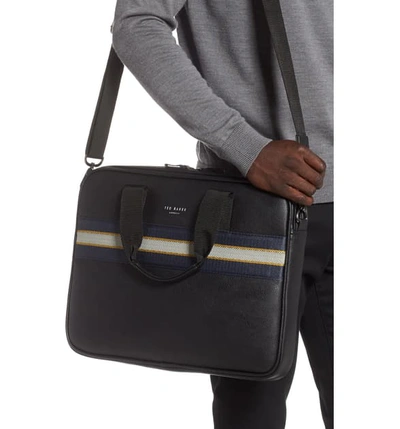 Shop Ted Baker Sandar Faux Leather Document Bag In Black