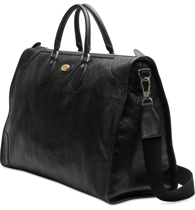 Shop Gucci Large Leather Tote - Black