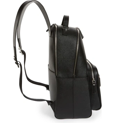 Shop Prada Saffiano Leather Travel Backpack In Black